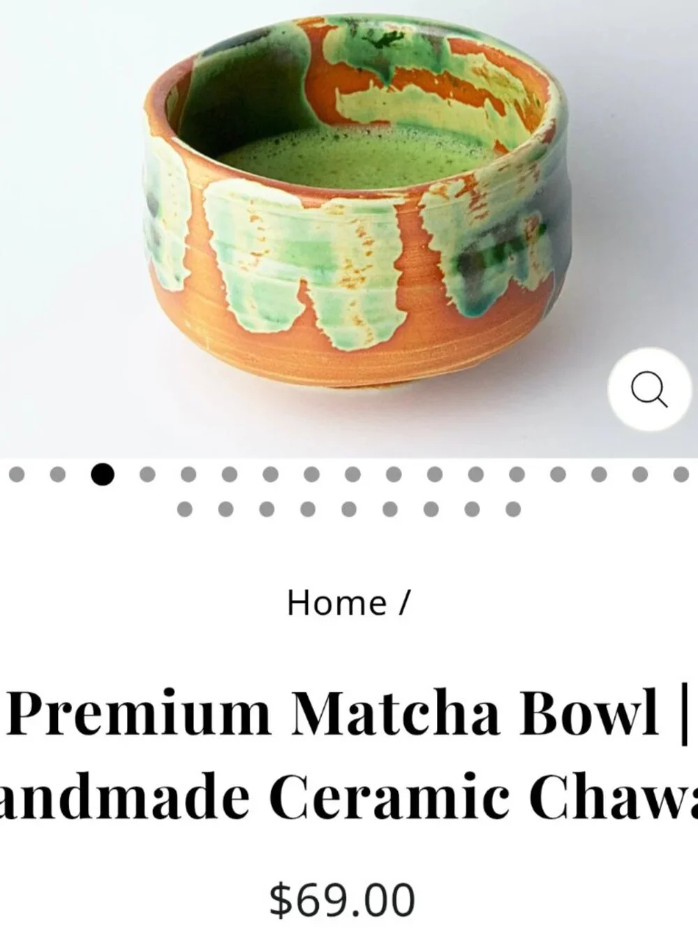 Mino ware matcha bowl tea cup deep sea design